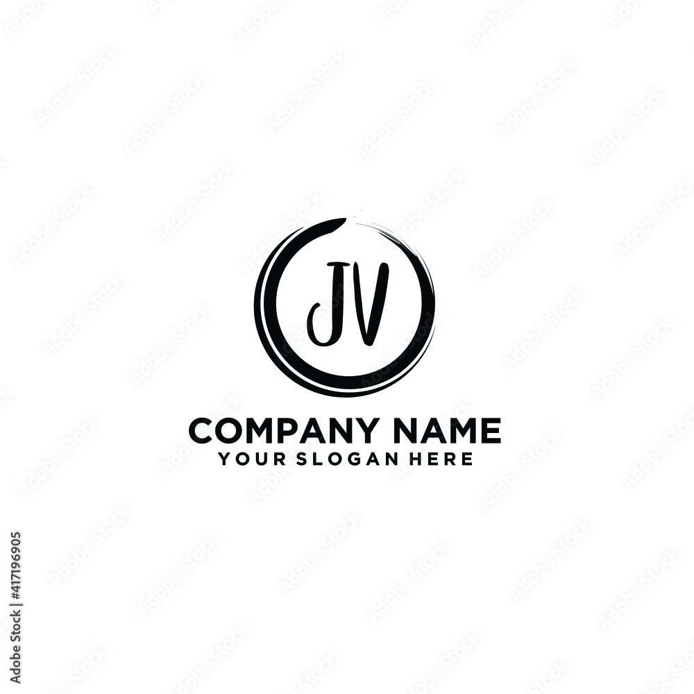 Letter JV Beautiful handwriting logo