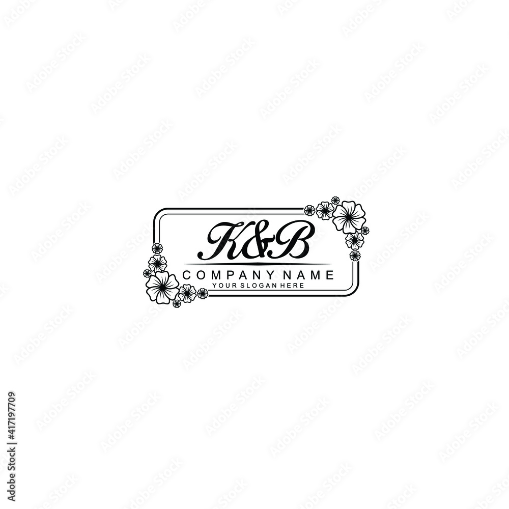 Letter KB Beautiful handwriting logo Letter KB Beautiful handwriting logo