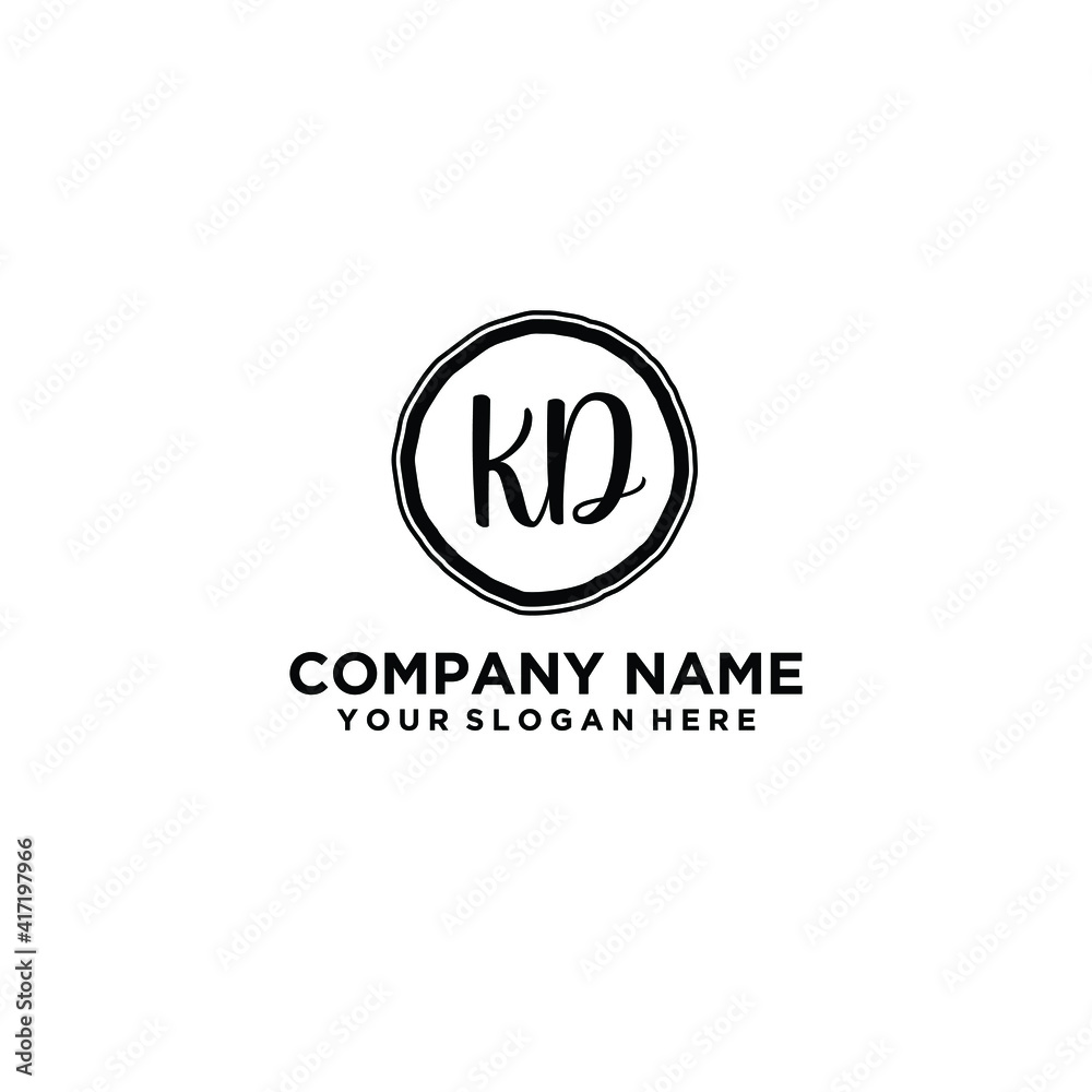 Letter KD Beautiful handwriting logo