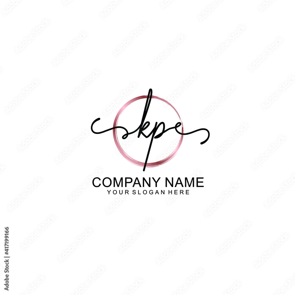 Letter KP Beautiful handwriting logo