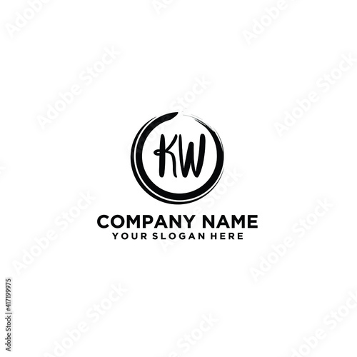 Letter KW Beautiful handwriting logo