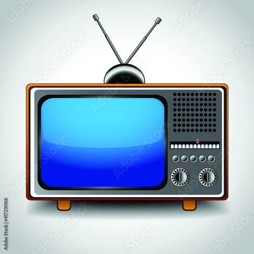 Vintage Tv : Old Retro Tv Set Isolated 
