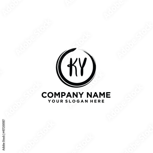 Letter KY Beautiful handwriting logo