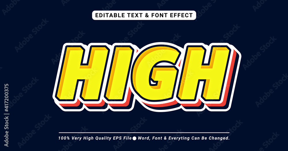 High Pop Art Text Effect, Editable Text Effect