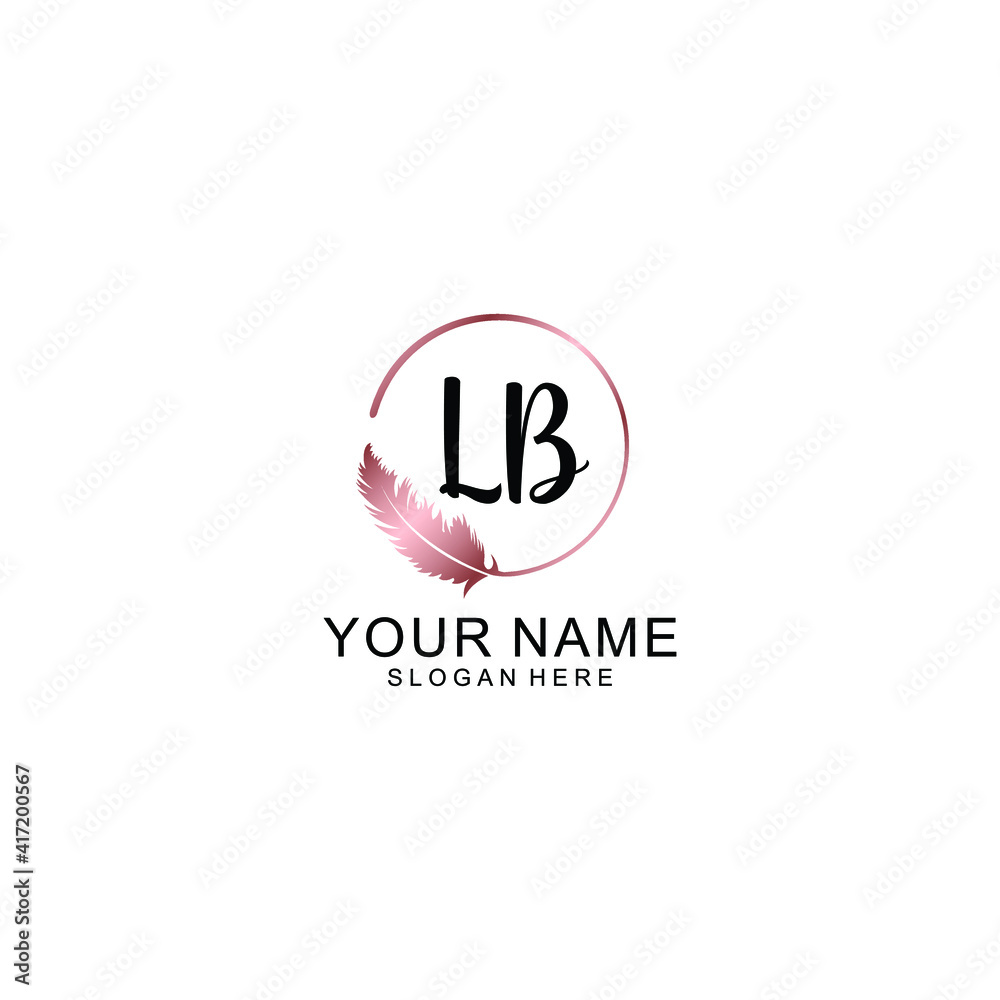 Letter LB Beautiful handwriting logo Letter LB Beautiful handwriting logo