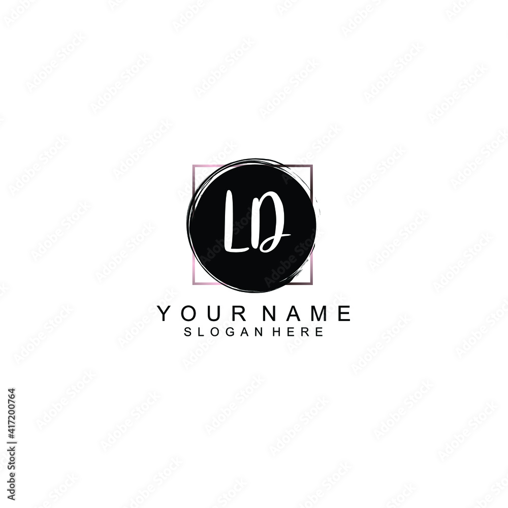 Letter LD Beautiful handwriting logo Letter LD Beautiful handwriting logo