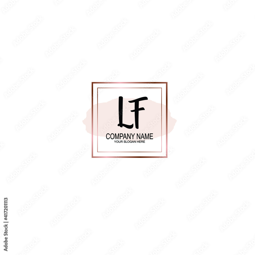 Letter LF Beautiful handwriting logo
