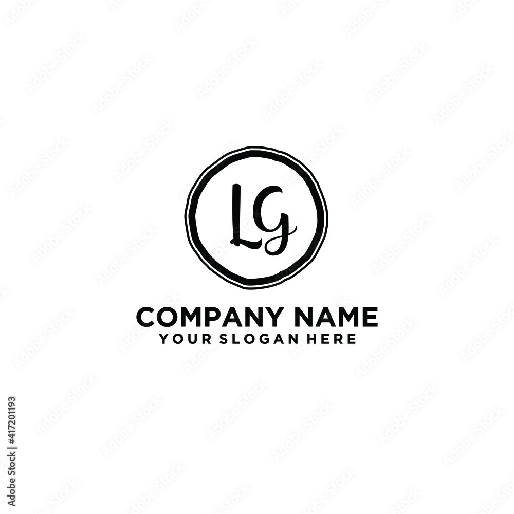Letter LG Beautiful handwriting logo Letter LG Beautiful handwriting logo