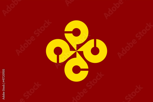 Shimane flag vector illustration.  Japan prefecture symbol.
