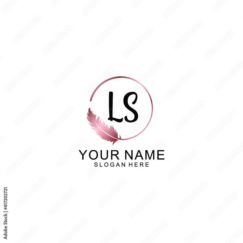 Letter LS Beautiful handwriting logo Letter LS Beautiful handwriting logo
