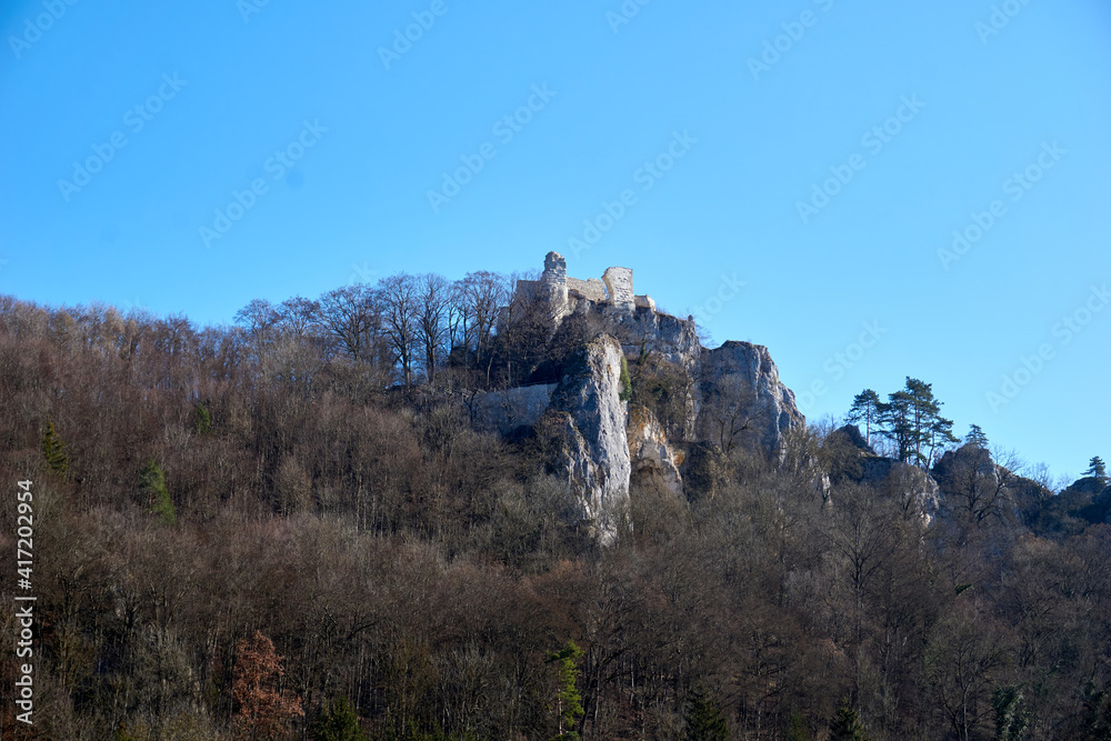Rusenschloss on a mountain in blaubeuren