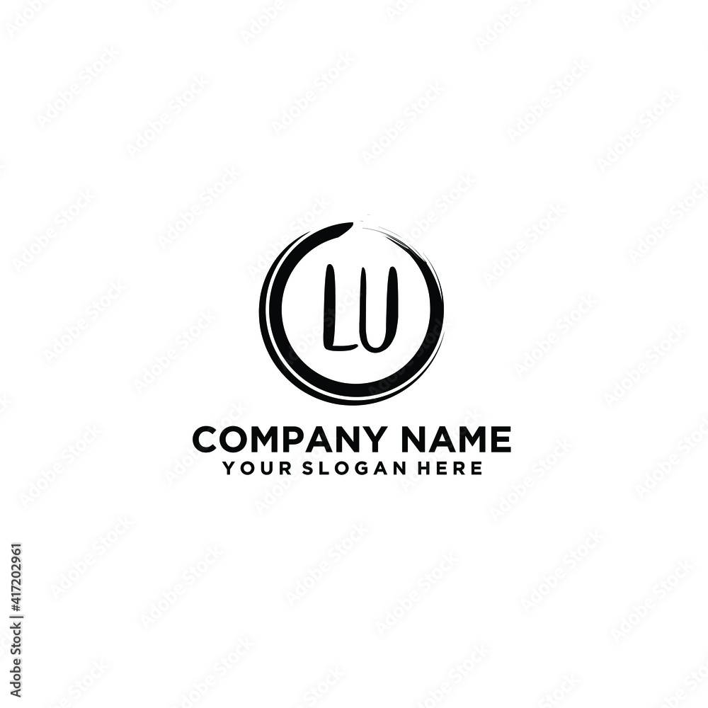Letter LU Beautiful handwriting logo Letter LU Beautiful handwriting logo