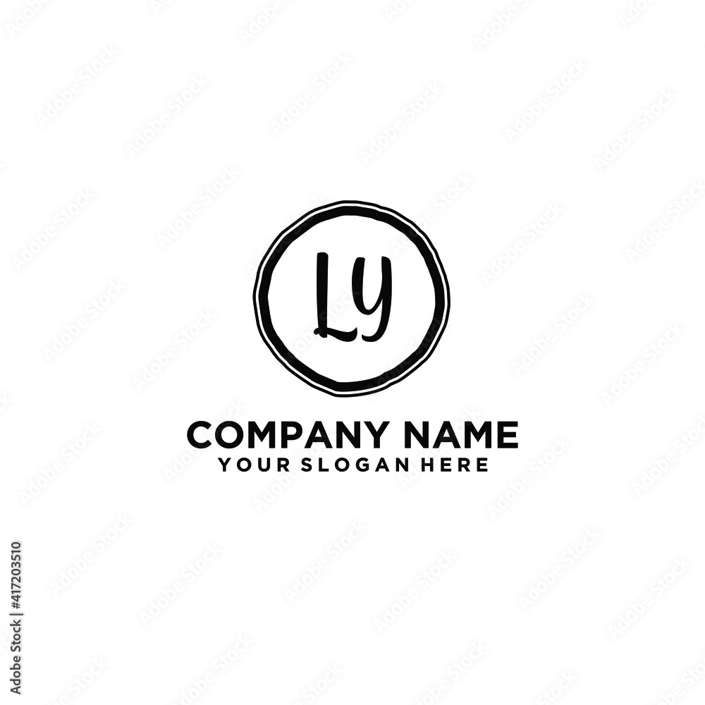 Letter LY Beautiful handwriting logo Letter LY Beautiful handwriting logo