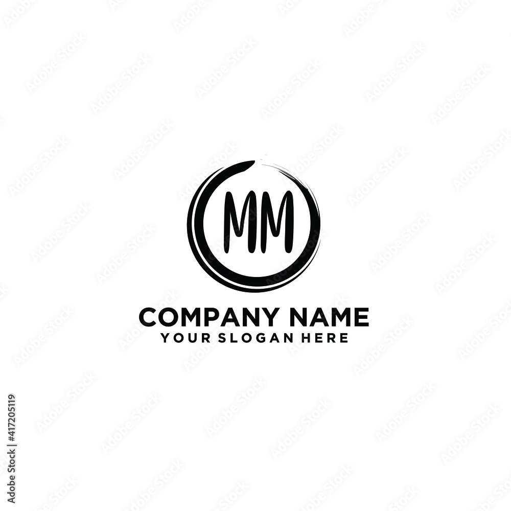 Letter MM Beautiful handwriting logo Letter MM Beautiful handwriting logo