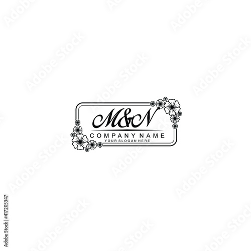 Letter MN Beautiful handwriting logo