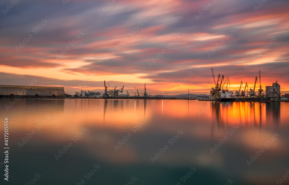sunset in the port sunset in the port