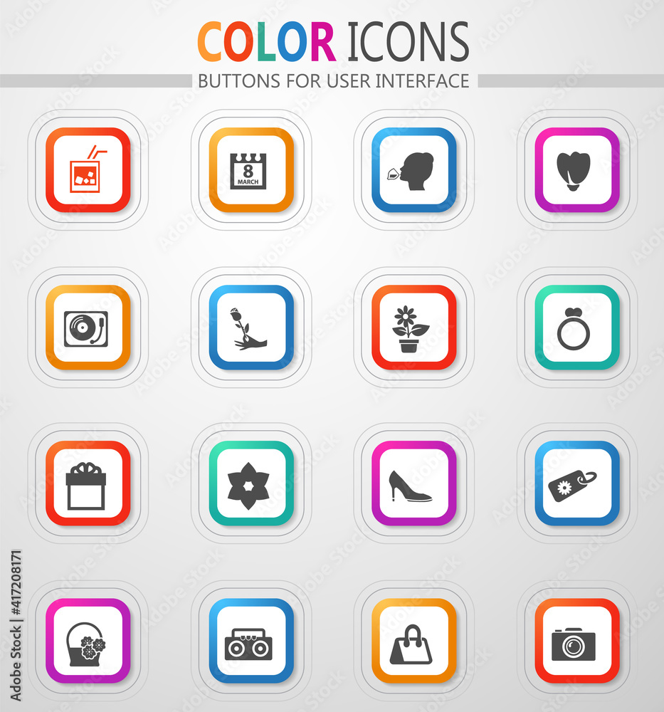 Women's Day icons set Women's Day icons set