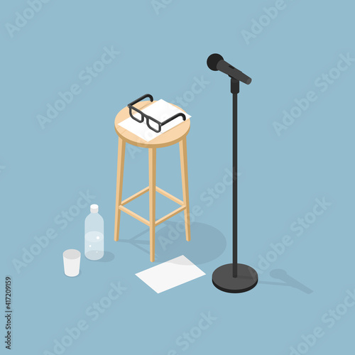Performance Microphone Isometric Illustration
