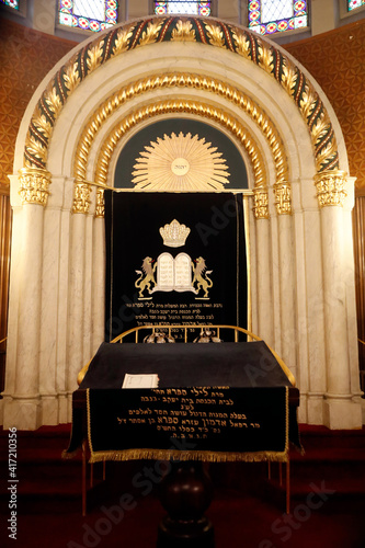Beth Yaakov Synagogue. Aron Kodesh. Geneva. Switzerland.