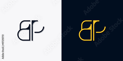 Minimalist abstract initial letters BP logo