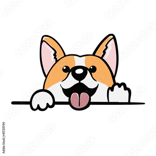 Corgi dog Cute welsh corgi vector cartoon illustration isolated on white background. Funny corgi butt modern flat design element for badges, labels, cards