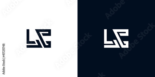 Minimal creative initial letters LC logo.