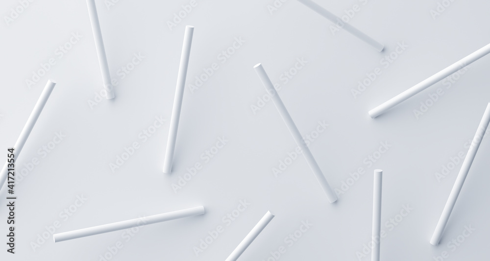 Abstract 3d render, white background design with lines, modern illustration Abstract 3d render, white background design with lines, modern illustration
