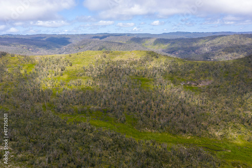 Aerial view of the Grose Valley in The Blue Mountains in Australia