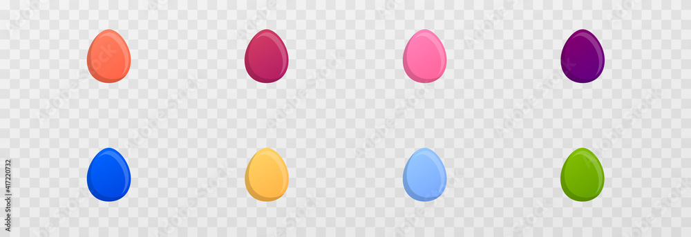Vector image for the day of Easter. Easter eggs png, eggs are falling from the sky. Multi-colored eggs, holiday.