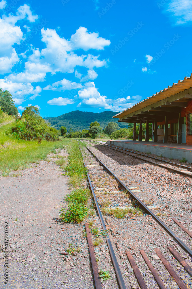 Fototapeta premium railway in the mountains