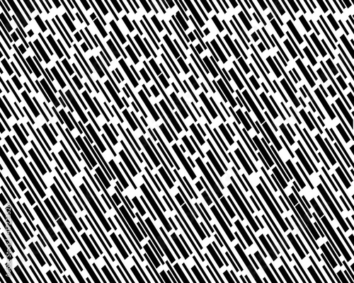 Diagonal interrupted black lines pattern, seamless background