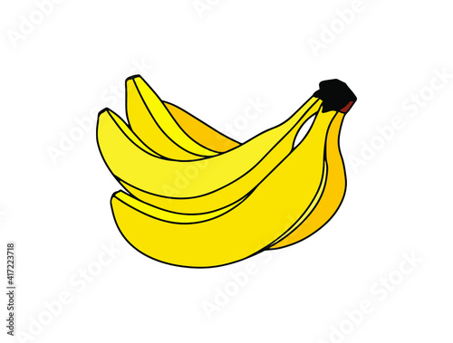 Banana isolated on white background. Hand drawn vector image.