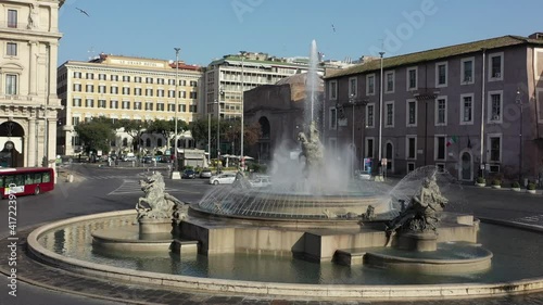 Fountain of the Naiads in Piazza della Repubblica in Rome, also called Piazza Esedra
Aerial view around the fountain photo