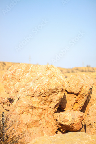 Martian landscape. An old abandoned quarry.