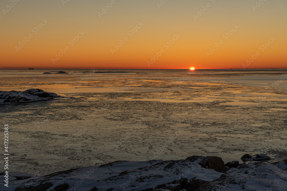 Sunset view from Ockero in winter