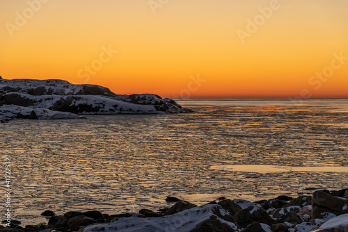 Sunset at Skagerrak in winter