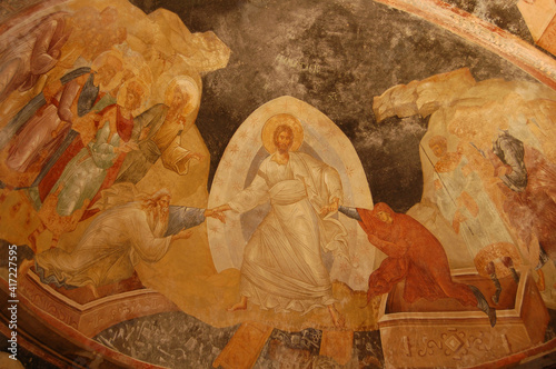Orthodox Christian Church of Saint Savior in Chora (Istanbul, Turkey). Old paintings on the ceiling. photo