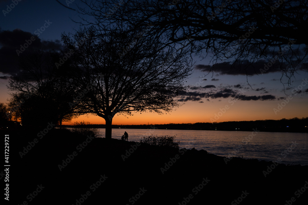 sunset on the river sunset on the river