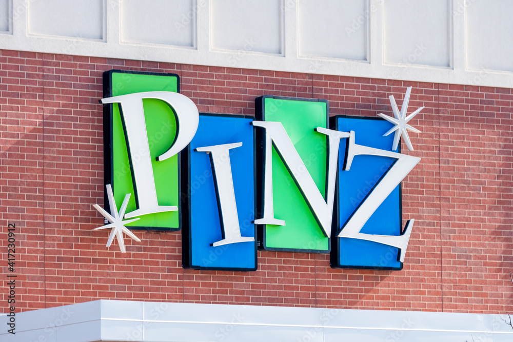 PINZ Bowling Alley Exterior and Trademark Logo Stock Photo Adobe Stock