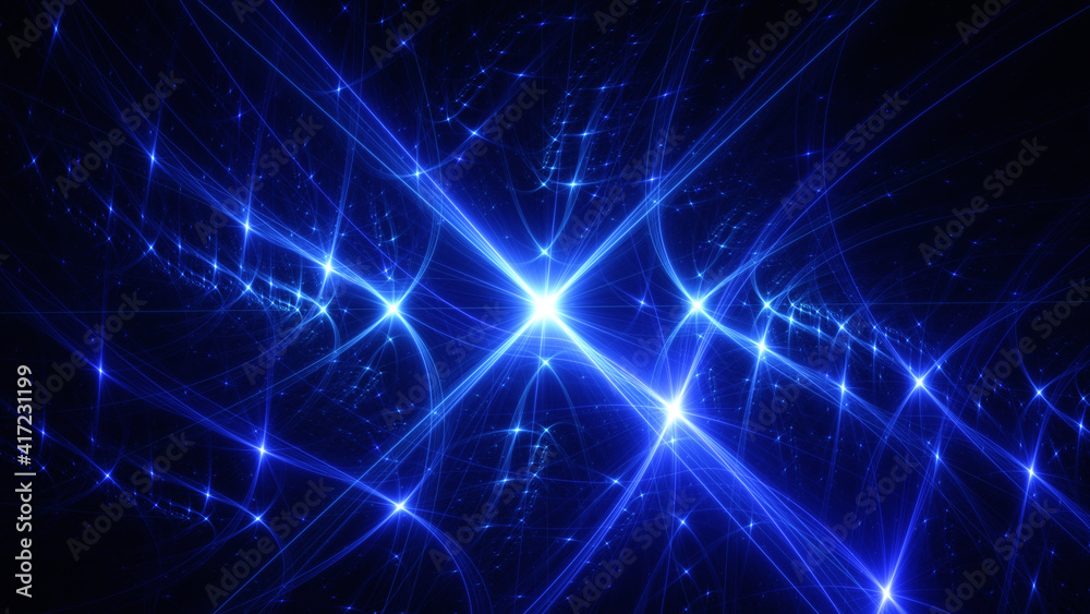 Abstract background, smooth blue lines on a black background. Abstract background, smooth blue lines on a black background.