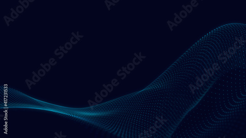 Abstract 3d technology and science neon visualization. Blockchain and cryptocurrency. Digital wallpaper. Business concept. Big data and artificial intelligence. Rendering computer virtual reality