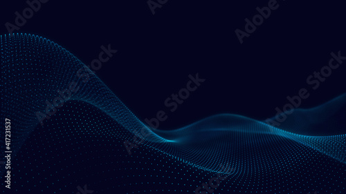 Abstract 3d technology and science neon visualization. Blockchain and cryptocurrency. Digital wallpaper. Business concept. Big data and artificial intelligence. Rendering computer virtual reality