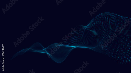 Abstract 3d technology and science neon visualization. Blockchain and cryptocurrency. Digital wallpaper. Business concept. Big data and artificial intelligence. Rendering computer virtual reality