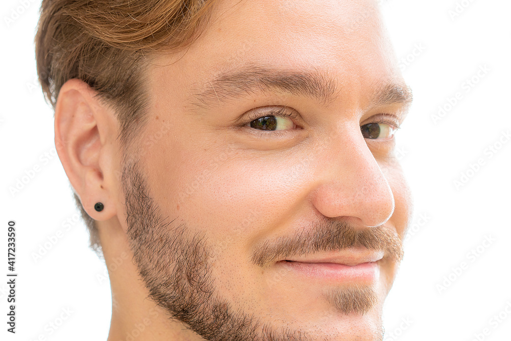 A smiling man's portrait close up A smiling man's portrait close up