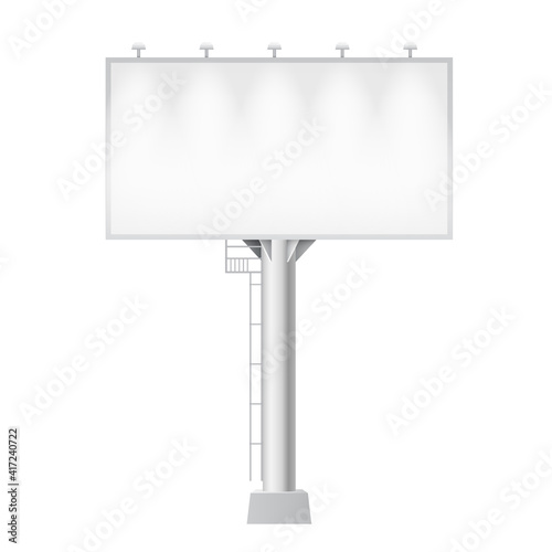 Big 3d billboard template mockup on high pillar for outdoor ads on road or highway