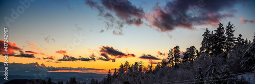 Winter Sunset in the Mountains, Running Springs, California