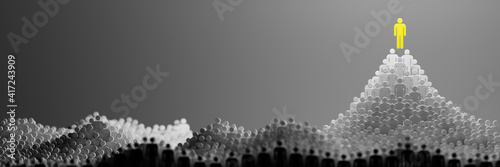 Leadership and role model concept, 3d rendering