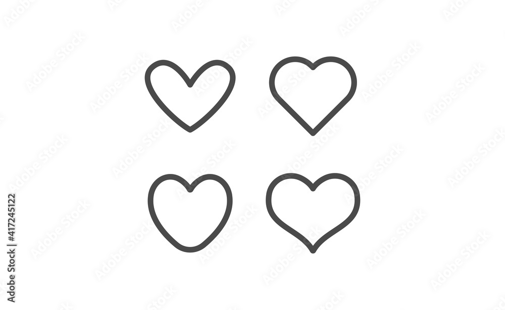 Heart linear icon. Valentine's day symbol. Hearts vector collection. Heart linear icon. Valentine's day symbol. Hearts vector collection.