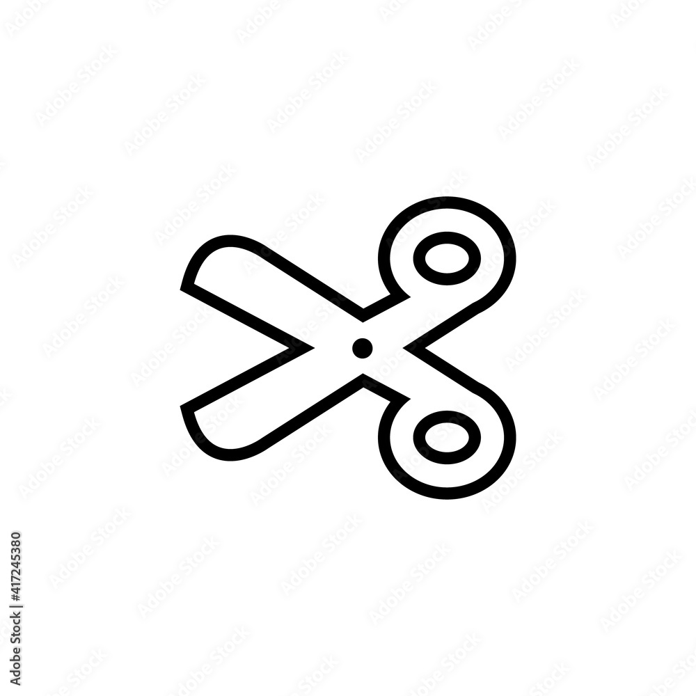 Scissor linear vector icon. Scissors cutting. Scissor linear vector icon. Scissors cutting.