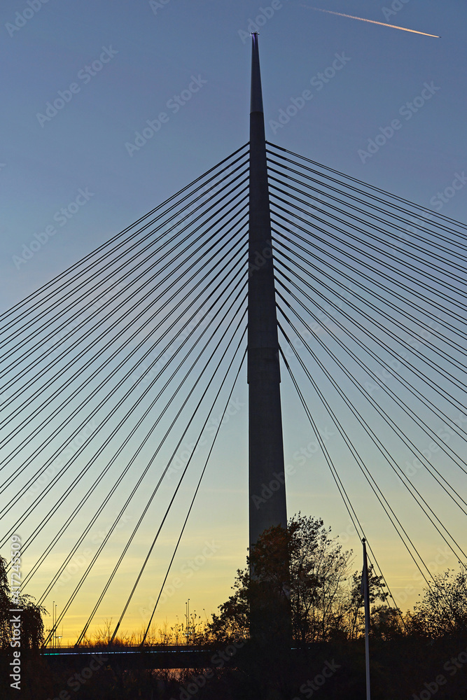 Obraz premium Ada bridge silhouette
